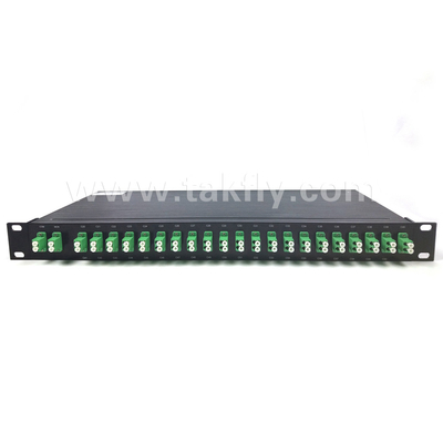 100 GHz AWG 40CH DWDM MUX DEMUX con altezza della fibra -100-0μm e diametro del cavo 0,9 mm