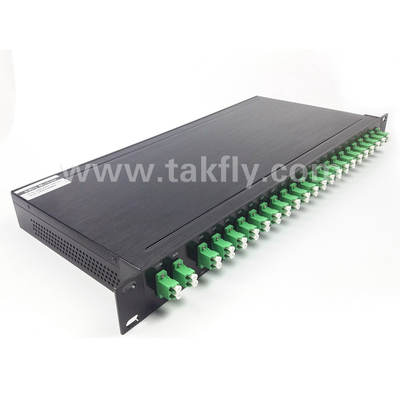 100 GHz AWG 40CH DWDM MUX DEMUX con altezza della fibra -100-0μm e diametro del cavo 0,9 mm
