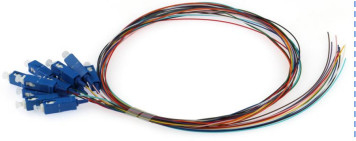 SC UPC 0,9 mm 12 Color Fibra Ottica Pigtail Simplex SM G652D 2M