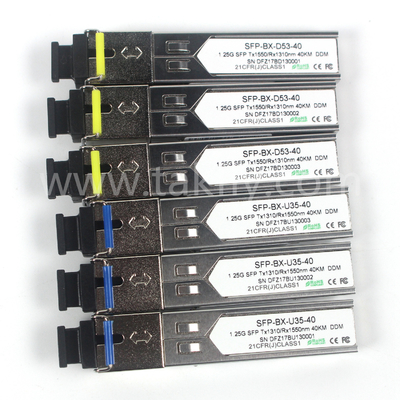 1.25G SFP BIDI Modulo trasmettitore ottico Tx1310/Rx1550nm 40KM SMF DDM LC CISCO JUNIPER HUAWEI COMPATIBILE