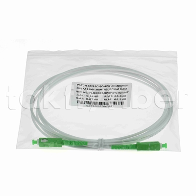 Resistenza ai roditori G657A2 SC APC Fibra ottica Patchcord Cable blindato Fibra patch SM 3.0mm