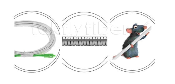 Resistenza ai roditori G657A2 SC APC Fibra ottica Patchcord Cable blindato Fibra patch SM 3.0mm