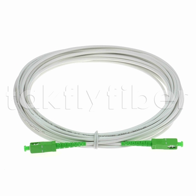 EN50575 CPR Certificato SC APC Fibra ottica Patchcord blindato Fibra ottica Patch Leads Simplex 3.0mm LSZH Giacca bianca