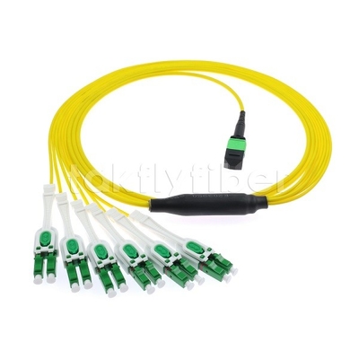 12F MPO-6x LC APC DX Uniboot SM Cordone di patch in fibra ottica con manica di nichel di 3,0 mm di diametro