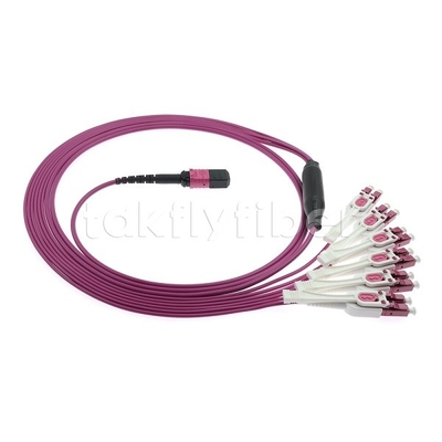 12F MPO/MTP-LC APC DX Uniboot OM4 Fiber Optic Patch Cord per data center da -40°C a 85°C