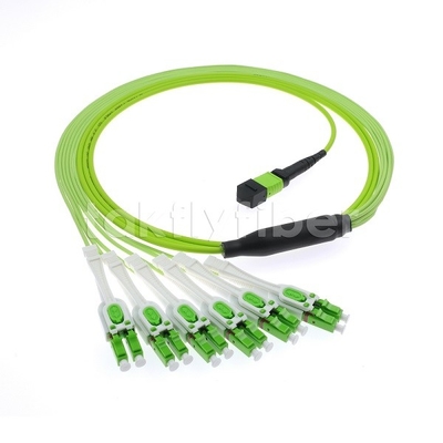 MPO / MTP Maschio o femmina OM5 Cordone di patch in fibra ottica 12F LC APC DX Uniboot