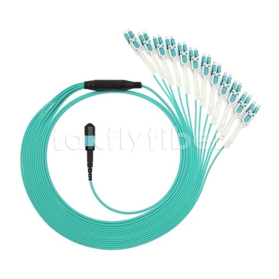 24 F MPO-LC Uniboot OM3 Fiber Patch Cord 12x LC DX Perfetto per grandi reti