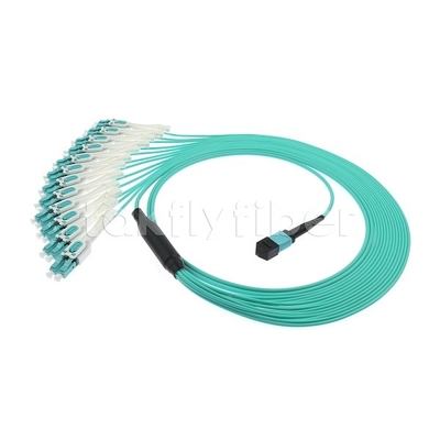 24 F MPO-LC Uniboot OM3 Fiber Patch Cord 12x LC DX Perfetto per grandi reti