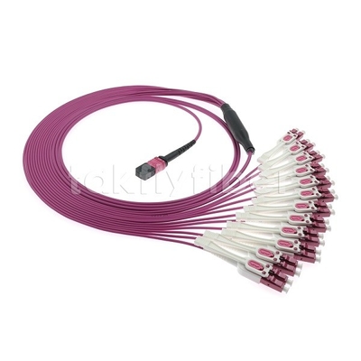 24F MTP 12x LC DX Uniboot OM4 Fiber Patch Cord per reti ad alta velocità