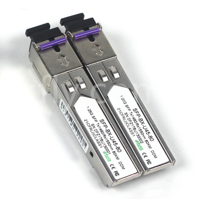 1.25G SFP BIDI Modulo Tx1490/Rx1550nm 80KM SMF DDM LC CISCO JUNIPER HUAWEI COMPATIBILE