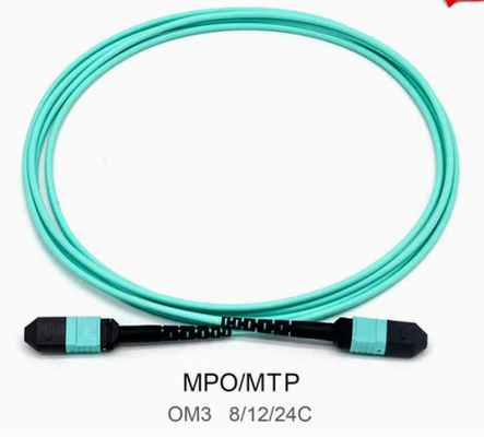 8/12/24core 2m-50m PVC ad alta densità/LSZH UL Certificazione femminile/maschile MPO-MPO Sm Om3 Om4 Om5 Trunk Cable Patch Cord Fiber Optic Jumper