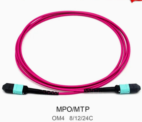 8/12/24core 2m-50m PVC ad alta densità/LSZH UL Certificazione femminile/maschile MPO-MPO Sm Om3 Om4 Om5 Trunk Cable Patch Cord Fiber Optic Jumper