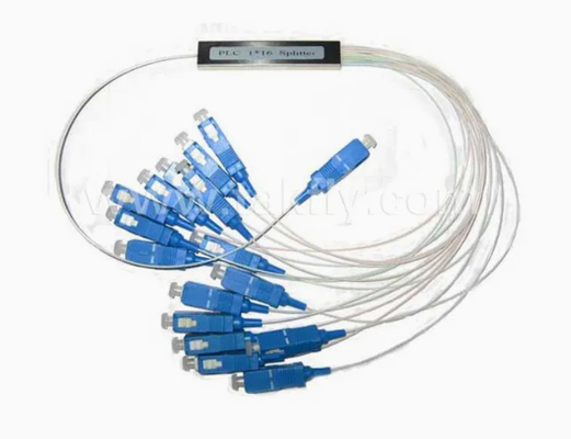 1X16 FTTX Mini tubo di acciaio Fibra ottica PLC Splitter cavo diametro 0,9 mm per applicazioni FTTX