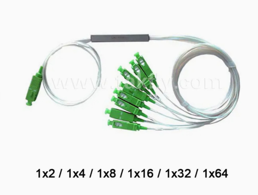 1X16 FTTX Mini tubo di acciaio Fibra ottica PLC Splitter cavo diametro 0,9 mm per applicazioni FTTX
