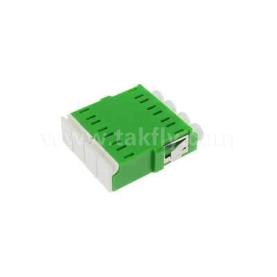 4 porte ad alta densità LC/APC Quad Type Adapter di persiana interna Single Mode OS2, Verde senza flange per la rete