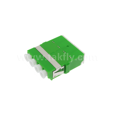 4 porte ad alta densità LC/APC Quad Type Adapter di persiana interna Single Mode OS2, Verde senza flange per la rete