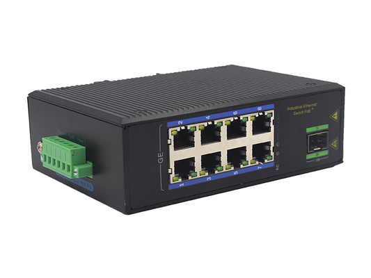 Interruttore POE Gigabit industriale a 8 porte con montaggio SFP DIN-Rail