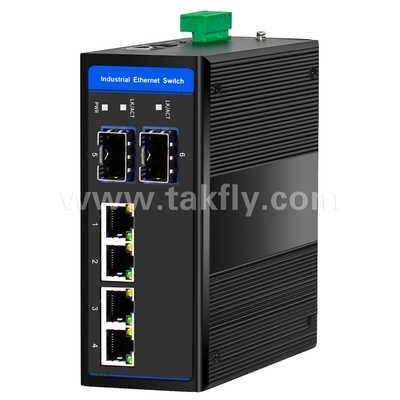Switch Ethernet POE industriale 4 porte Gigabit 2 SFP DIN-Rail