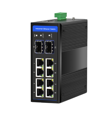 Switch Gigabit POE Industriale a 8 porte con 2 slot SFP Montaggio su guida DIN