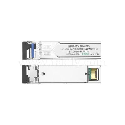 Ricetrasmettitore ottico bidirezionale SFP 1,25 gbps 20 km LC Tx1310nm/Rx1550nm per data center FTTX