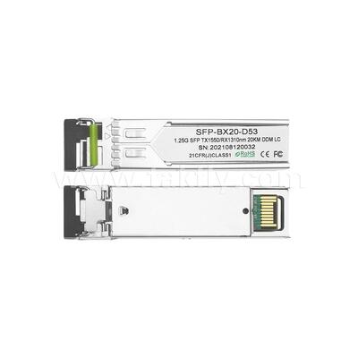 Ricetrasmettitore ottico bidirezionale SFP 1,25 gbps 20 km LC Tx1310nm/Rx1550nm per data center FTTX