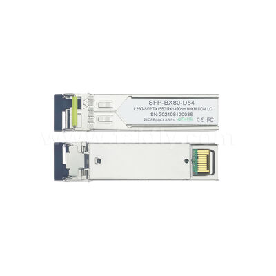 Modulo ricetrasmettitore SFP 1.25gbps 80km LC Reach Tx1490nm/Rx1550nm SFP Bidirezionale per Data Center FTTH FTTX