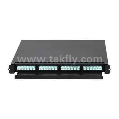 Alta densità 1U 19 pollici 96F MPO MTP - LC SM MM Fiber Optical Patch Panel / Fiber Optic Chassis / Fiber Optic ODF / Fiber Optic Distribution Box per 4pcs 24F MPO MTP-LC LGX Cassetta