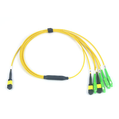 Cavo patch MPO MTP 12F preciso a 4x SC/APC con modalità fibra 50/125um per applicazioni FTTH Drop e test