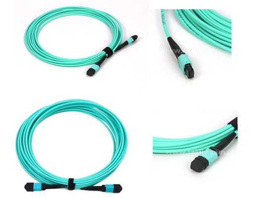 12F MPO MTP OM3 Cable per l'aggregazione di data center ad alta densità, plug and play