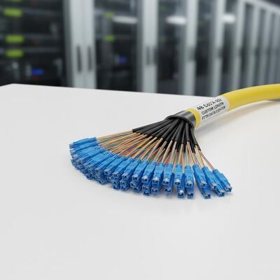 48 Core G657A OS2 Pre-terminato Breakout Cable Fanout Pigtail con lunghezza personalizzata per FTTH Data Center