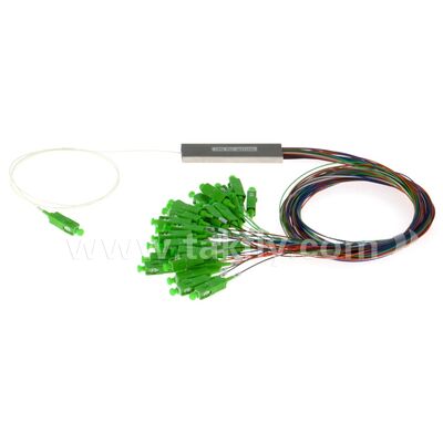 Splitter PLC prese colorate da 0,9 mm Mini tubo in acciaio SC APC/UPC fibra ottica per data center Telecom FTTX