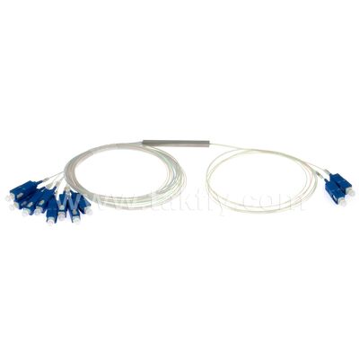 Splitter PLC in Fibra Ottica 2*N Tubo in Acciaio SC APC/UPC 0.9mm per Data Center Telecom FTTX