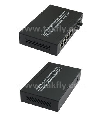 Switch Ethernet in fibra 2.5G a 2 porte e rame a 4 porte con uplink 10G e alloggiamento in metallo senza ventola per espansione di rete ad alta velocità
