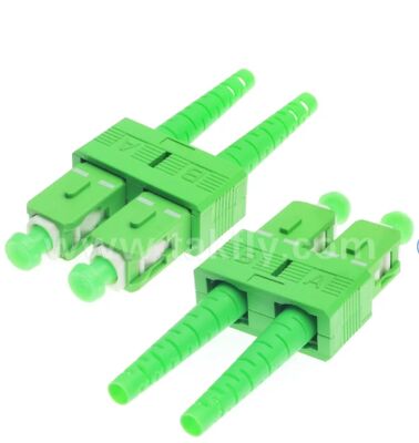 SC/APC connettore in fibra ottica, alloggiamento verde con connettore polacco ad angolo di 8°, riflessione posteriore bassa ad alta precisione SC APC Simplex Adapter per rete ottica FTTH CATV