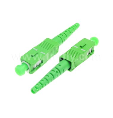 SC/APC connettore in fibra ottica, alloggiamento verde con connettore polacco ad angolo di 8°, riflessione posteriore bassa ad alta precisione SC APC Simplex Adapter per rete ottica FTTH CATV