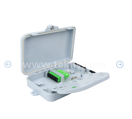 Box di terminazione in fibra ottica FTKS-1805-04A, 4 SC/APC SM SX Adapter, Pigtail installato, FTTH FTTx Splicing Distribution Splitting Storage Cable Management Enclosure Wall Mount