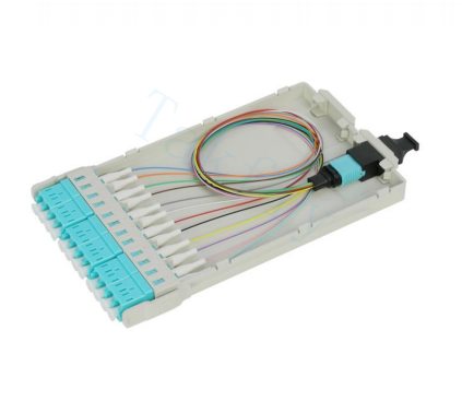 Pannello patch MPO ad alta densità 1U 144C – 12 cassette, conversione da MPO a LC, preterminato per SAN/LAN/data center