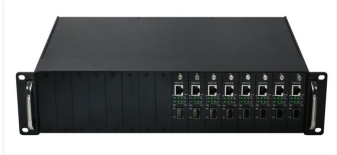 Convertitore multimediale a 16 slot Telaio per montaggio su rack Uno chassis per montaggio su rack standard da 19 pollici con altezza 2U
