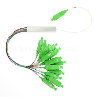 1×N / 2×N Splitter ottico PLC   Mini Steel Tube Package, G657A1, SC/APC Input & Output, per la scissione FTTH/PON