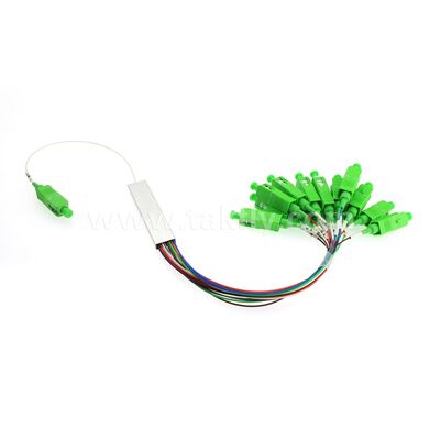 1×N / 2×N Splitter ottico PLC   Mini Steel Tube Package, G657A1, SC/APC Input & Output, per la scissione FTTH/PON