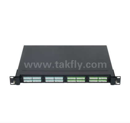 1U 19" MPO/MTP High-Density Patch Panel 4 slot per cassette, montato su rack