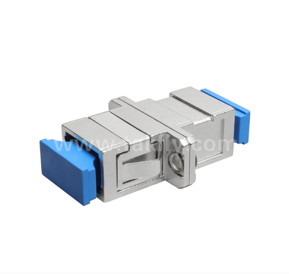 Adaptore a fibra di metallo SC Simplex con alloggiamento in metallo resistente, bassa perdita di inserimento, resistente a temperature elevate e basse, per connessioni da cavo a cavo e da cavo a attrezzatura in fibra ottica