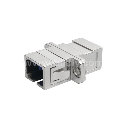 Adaptore a fibra di metallo SC Simplex con alloggiamento in metallo resistente, bassa perdita di inserimento, resistente a temperature elevate e basse, per connessioni da cavo a cavo e da cavo a attrezzatura in fibra ottica