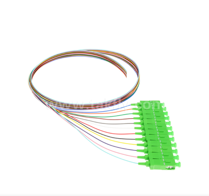 Set pigtail in fibra ottica SC/APC a 12 colori – Codice colore per una facile identificazione, un'estremità connettorizzata, un'estremità fibra nuda, per scatole di derivazione, giunzioni e connessione di apparecchiature