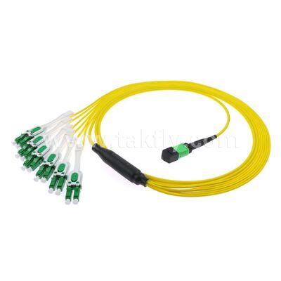 Cavo in fibra ottica breakout monomodale Fanout Uniboot LC MPO/MTP per cablaggio di data center AI Telecom