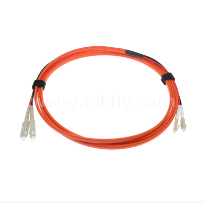 Cavo patch in fibra ottica SC-UPC a LC-UPC OM1 Duplex Flat Twin da 2,0 mm Multimodale Arancione