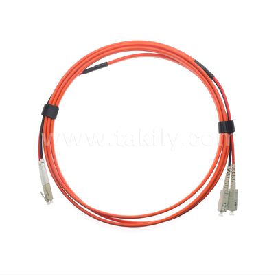 Cavo patch in fibra ottica SC-UPC a LC-UPC OM1 Duplex Flat Twin da 2,0 mm Multimodale Arancione