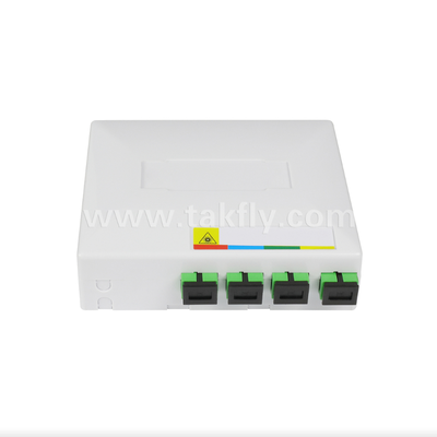 TKS-1806-04D FTTH Fiber Termination Box Desk/Wall Mount, 4-Port, Indoor, Supports Fusion Splicing & Cable Management