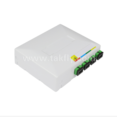 TKS-1806-04D FTTH Fiber Termination Box Desk/Wall Mount, 4-Port, Indoor, Supports Fusion Splicing & Cable Management