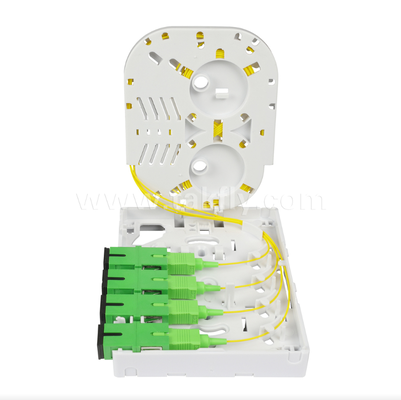 TKS-1806-04D FTTH Fiber Termination Box Desk/Wall Mount, 4-Port, Indoor, Supports Fusion Splicing & Cable Management